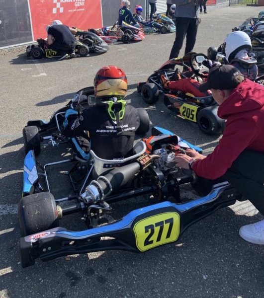 Achterkant kart Honda 9PK